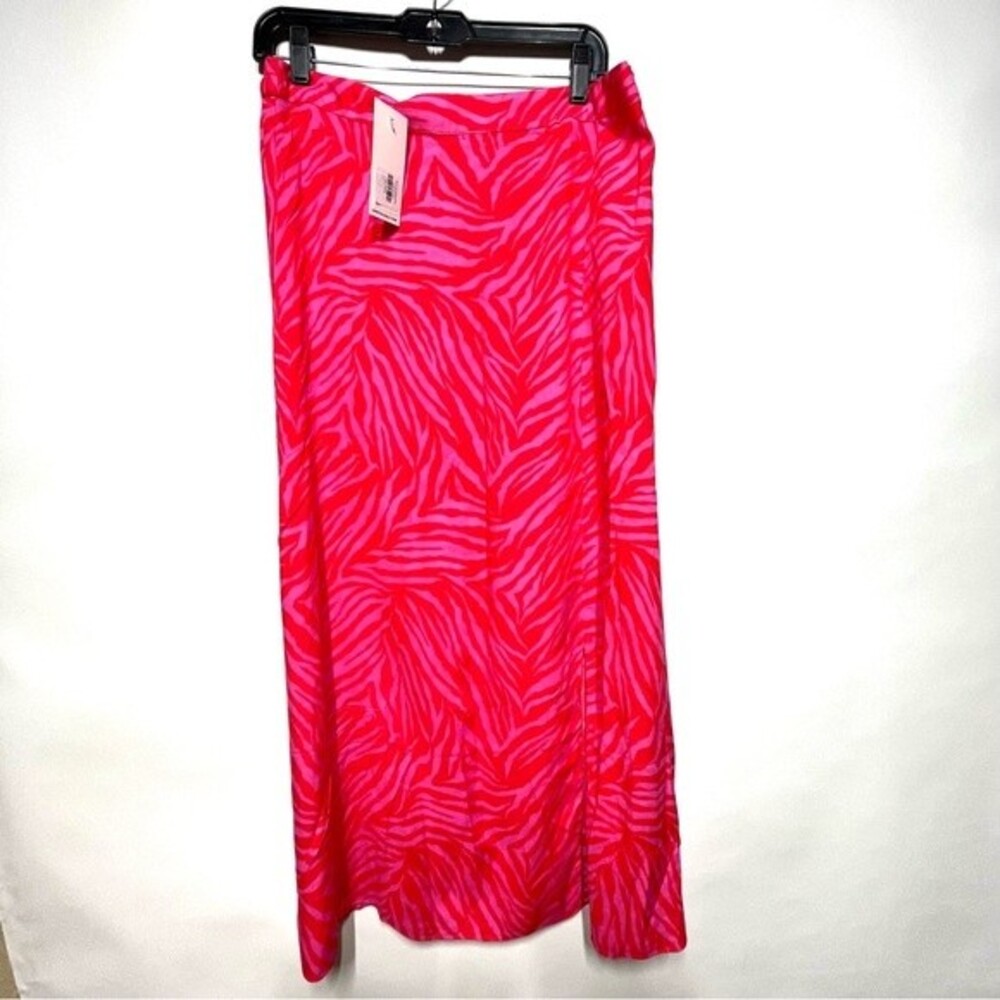 Long Tall Sally Tall Pink Zebra Print Midi Skirt 12 NWT - Picture 7 of 16